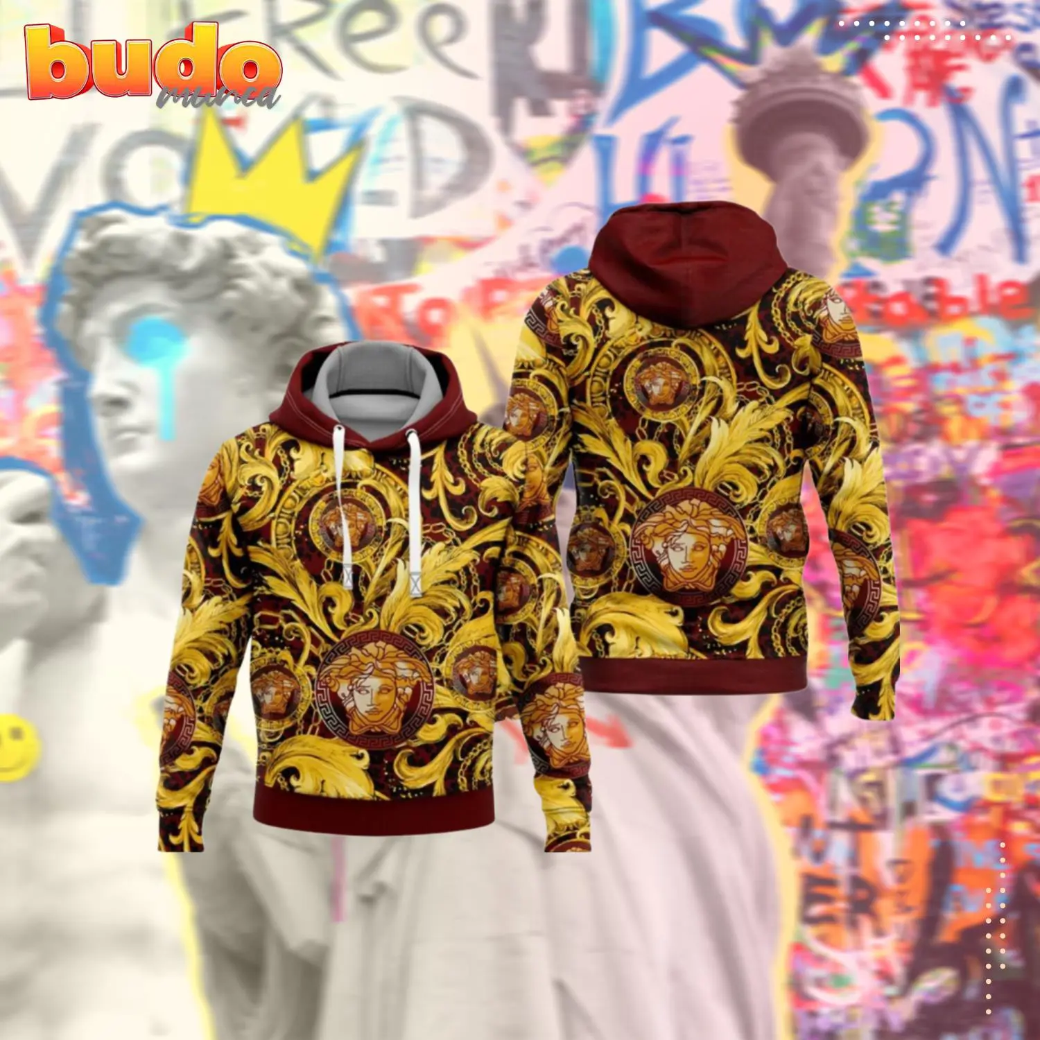 Versace golden logo luxury unisex hoodie luxury brand outfit for men women - hot new